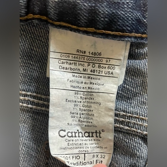 Carhartt Denim Traditional Fit Jeans size 8 x32 - Picture 3 of 3